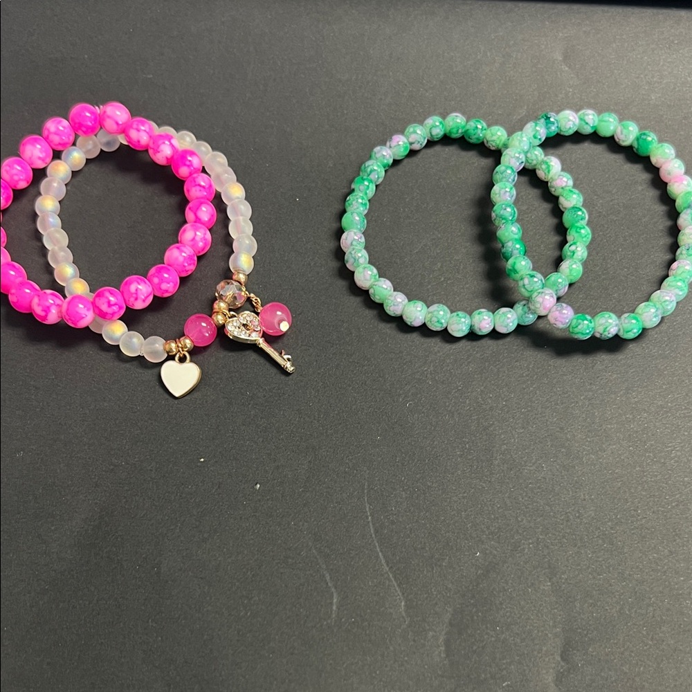4 piece Colorful Beaded Bracelets Set